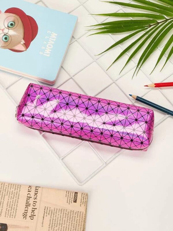 Pink Holographic Plaid Pouches
