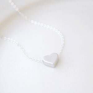 Mini Heart Pendant Necklace – Silver