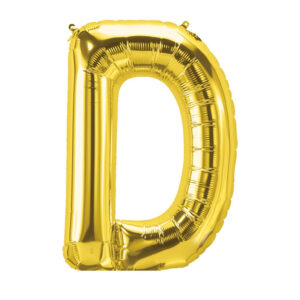 Foil Balloon – Golden ‘D’ 16 inch