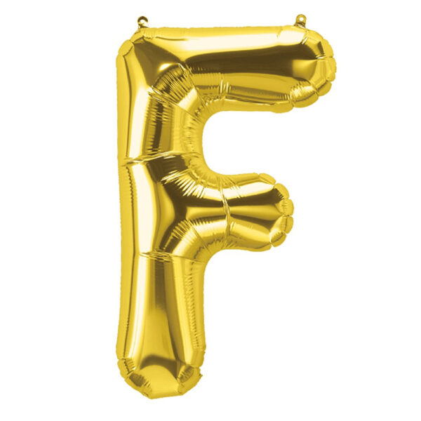 Foil Balloon - Golden 'F' 16 inch