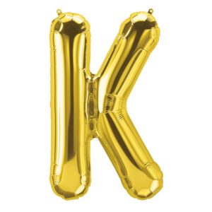 Foil Balloon – Golden ‘K’ 16 inch