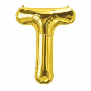 Foil Balloon – Golden ‘T’ 16 inch