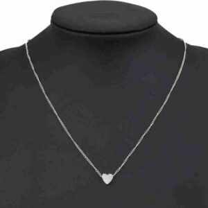Mini Heart Pendant Necklace – Silver
