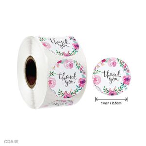 Thank You Sticker Roll – Floral