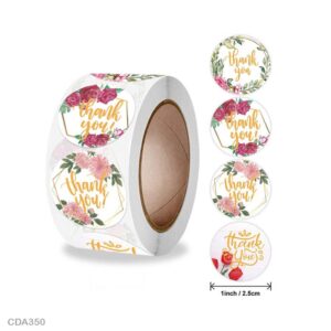 Thank You Sticker Roll – 4 Design Floral