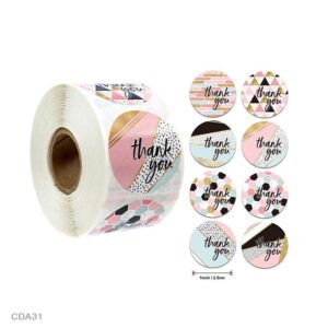 Thank You Sticker Roll – Geometric Modern
