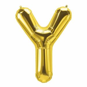 Foil Balloon – Golden ‘Y’ 16 inch