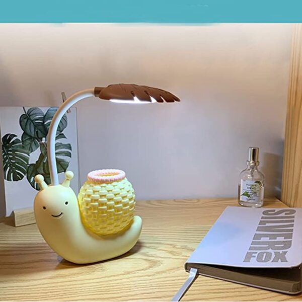 Multifunctional Mini Table Lamp Pen Holder - Snail